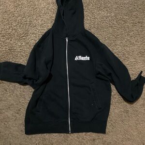 Atlanta Black Zip-Up Hoodie